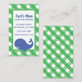 Gingham Whale Business of Contact Kaarten Visitekaartje (Voorkant / Achterkant)