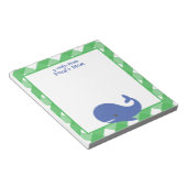 Gingham Whale Personalized Notitieblok (Schuin)