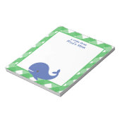 Gingham Whale Personalized Notitieblok (Linkerzijde)