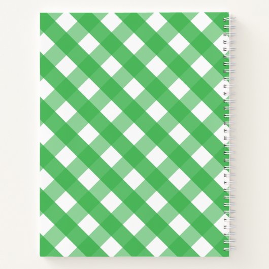 Gingham Whale Personalized Spiral Notitieboek (Achterkant)