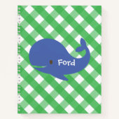 Gingham Whale Personalized Spiral Notitieboek (Voorkant)