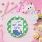 Gingham Whale Persoonlijke Borden van de Partij Papieren Bordje (Feest)