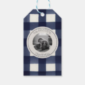 Gingham Wild One Golden Retriever 1e verjaardag Cadeaulabel (Voorkant)