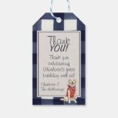 Gingham Wild One Golden Retriever 1e verjaardag Cadeaulabel (Achterkant)