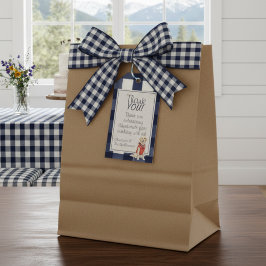 Gingham Wild One Golden Retriever 1e verjaardag Cadeaulabel