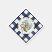 Gingham Wild One Golden Retriever 1e verjaardag Servet (Hoek)