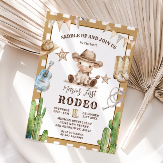 Gingham Wild West: Mijn eerste Rodeo Cowboy verjaa Kaart