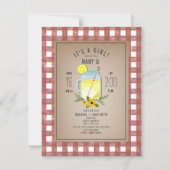 Gingham Wildflower Baby Q Baby shower Kaart (Voorkant)