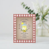 Gingham Wildflower Baby Q Baby shower Kaart (Staand voorkant)