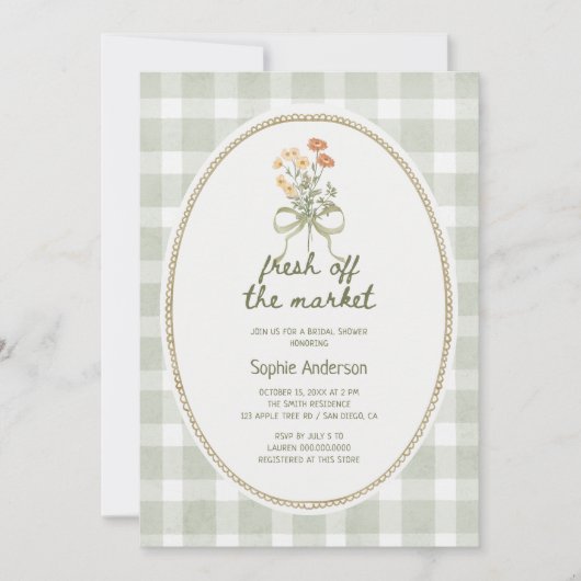 Gingham Wildflower van het Vrijgezellenfeest van d Kaart (Voorkant)