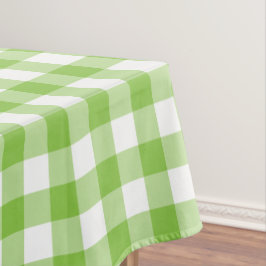 Gingham witte en groene geruite tafelkleed