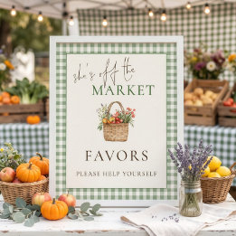 Gingham Ze is van de markt Favors Bruidsborrel bor Poster