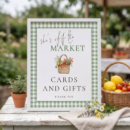 Gingham Ze is van de markt Kaarten Cadeaus Bruidsd Poster