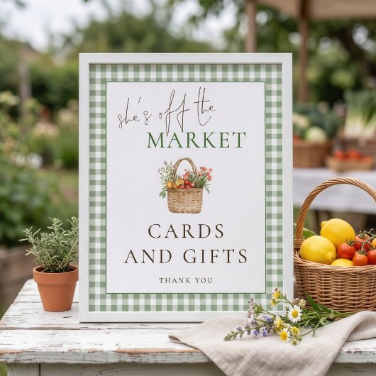Gingham Ze is van de markt Kaarten Cadeaus Bruidsd Poster