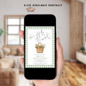 Gingham Ze is van het Market Script-Vrijgezellenfe Kaart