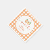 Gingham Zoete Als Een Perzik Verjaardag Servet (Hoek)