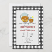 Gingham Zoete Thee Citroenen Neutrale Baby Shower Kaart (Voorkant)