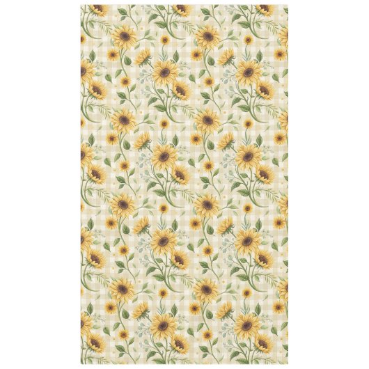Gingham Zonnebloem Tafelkleed (Voorkant)