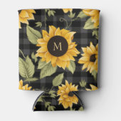 Gingham zonnebloemen patroon blikjeskoeler (Voorkant)