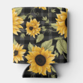 Gingham zonnebloemen patroon blikjeskoeler (Achterkant)