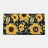 Gingham zonnebloemen patroon bureaumat (Voorkant)