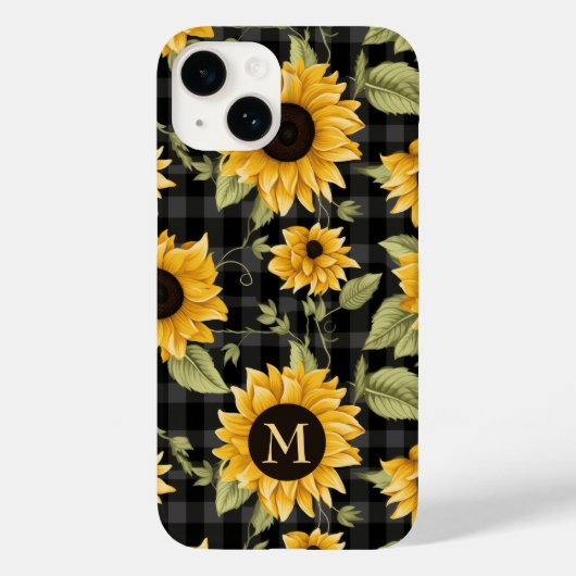 Gingham zonnebloemen patroon Case-Mate iPhone case (Achterkant)