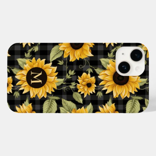 Gingham zonnebloemen patroon Case-Mate iPhone case (Achterkant (horizontaal))
