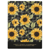 Gingham zonnebloemen patroon klembord (Achterkant)