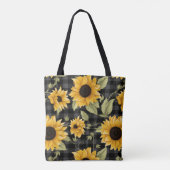 Gingham zonnebloemen patroon tote bag (Achterkant)