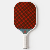 Gingham zwart en rood pickleball paddle (Voorkant)
