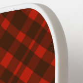 Gingham zwart en rood pickleball paddle (Links Detail)