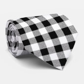 Gingham zwart en wit controleren stropdas (Opgerold)
