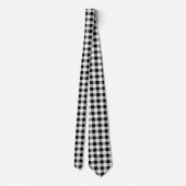 Gingham zwart en wit controleren stropdas (Achterkant)