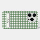 Ginghampatroon in groen met naam Case-Mate iPhone case (Achterkant (horizontaal))
