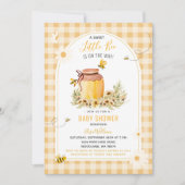 GinghamSweet Little Bee is op weg naar het Baby sh Kaart (Voorkant)