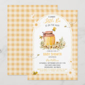 GinghamSweet Little Bee is op weg naar het Baby sh Kaart (Voorkant / Achterkant)