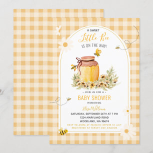 GinghamSweet Little Bee is op weg naar het Baby sh Kaart