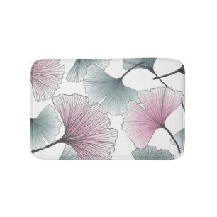 Gingko biloba met de hand getekend. badmat