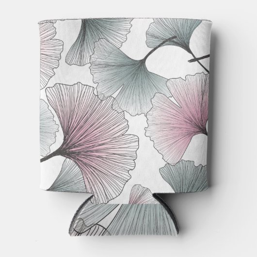 Gingko biloba met de hand getekend. blikjeskoeler (Voorkant)