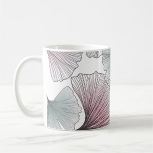 Gingko biloba met de hand getekend. koffiemok