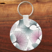 Gingko biloba met de hand getekend. sleutelhanger (Achterkant)
