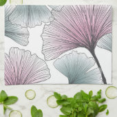 Gingko biloba met de hand getekend. theedoek (Gevouwen)