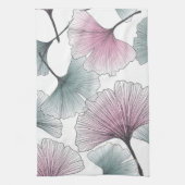 Gingko biloba met de hand getekend. theedoek (Verticaal)