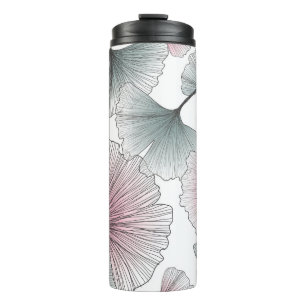 Gingko biloba met de hand getekend. thermosbeker