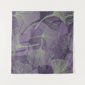 Gingko biloba naadloos. ABSTRACTE VINTAGE b Wandkleed (Voorkant (horizontaal))