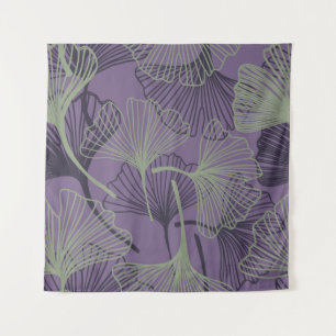 Gingko biloba naadloos. Abstracte vintage b Wandkleed