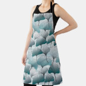 Gingko biloba naadloos blauw kleurpatroon. schort (Insitu)