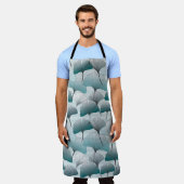 Gingko biloba naadloos blauw kleurpatroon. schort (Gedragen)