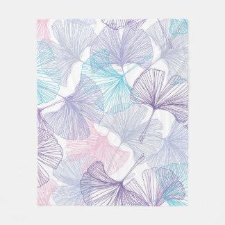 Gingko Biloba Roos kwartspatroon Fleece Deken