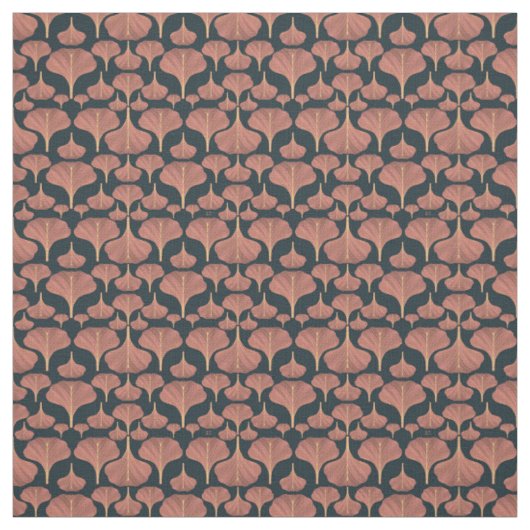 Gingko Black Floral Pattern Stof (Swatch)